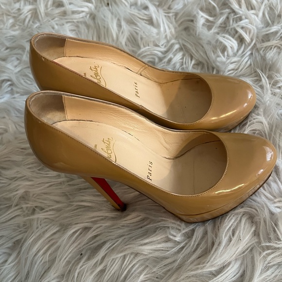 Christian Louboutin platform Bianca 140 patent nude, red sole, size 6/36 - Picture 5 of 8